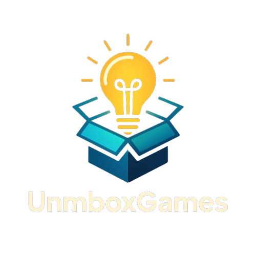Unmbox Games lightbulb emerging from an open box